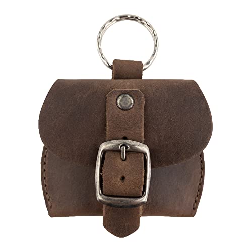 Hide & Drink, Tiny Purse Keychain Handmade from Full Grain Leather, Key Ring Pouch, Mini Bag, Cute Accessories :: Bourbon Brown - color: Bourbon Brown