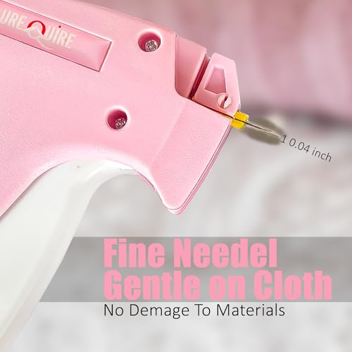 Original Stitchy Gun Kit - Stitch Gun for Clothes - Quilting, Hemming & Tagging - Stitchy Quick Clothing Fixer for Instant Repairs - Includes 2 Needles, 3000 Black & White Micro Fasteners - color: Pink
