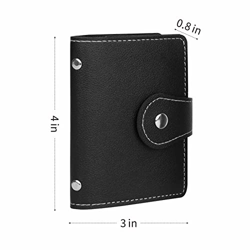 2 Pcs Credit Card Holder and business card holder，Sd Card Holder Each Has 26 Card Organizers, 2024 New Credit Card Holders book for Men and Women. - color: black+red
