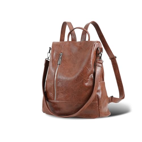Small Women Backpack Purse PU Leather Anti-theft Casual Shoulder Bag Fashion Ladies Satchel Bags - color: Tortoiseshell Brown, size: Small