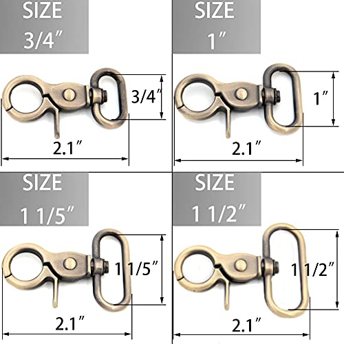 Trigger Snaps, 6 PCS Hook Clasps Oval Swivel Trigger Clips Hooks Clips Snap for Straps Bags Belting Leathercraft (Gunmetal,1 1/2") - color: Gunmetal, size: 1 1/2"