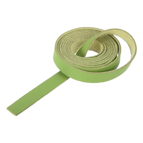 MECCANIXITY Leather Straps Strip Belt 1.2cm(0.5" Width) 100cm(40" Length) Leather Strips String Green for DIY Craft, Jewelry, Key Chains - color: Green, size: 1.2cm x 100cm