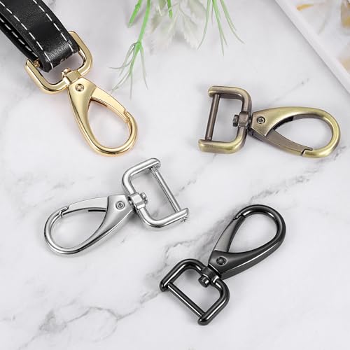 uxcell Swivel Clasps Hook, D Ring Detachable Snap Hardware Metal Lobster Claw Clasp Hook with Screwdriver - color: Bronze, size: 15mm(0.59 Inch)