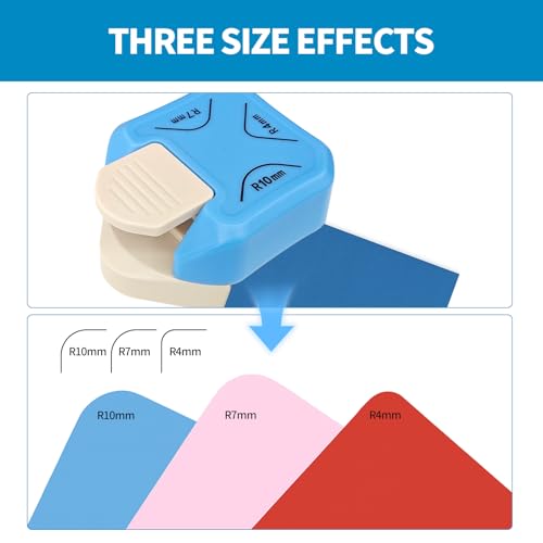 3-in-1 Paper Corner Rounder, Compact and Durable for 4mm, 7mm, 10mm, Round Corners Cutter Ideal for Card Making,Photo Cutter,Scrapbooking and DIY Projects - size: 4mm,7mm,10mm
