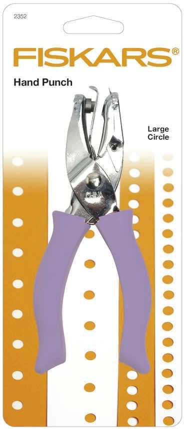 Fiskars 1/4" Circle Hand Hole Punch for Paper & Crafts, Purple - style: 1/4 in Circle