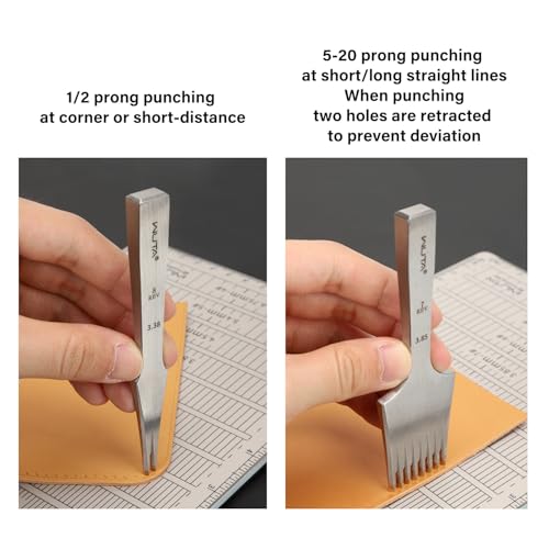 WUTA Leather Chisel All-Polished Die-Steel Puncher French Style Pricking Iron Sharp Leather Punching (Obverse, 2.7 mm-8 Teeth) - color: Obverse, size: 2.7 mm-8 Teeth