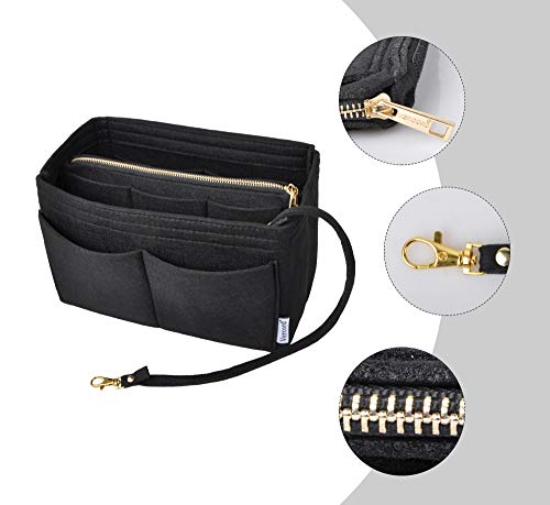 Vercord Felt Organizer Insert For Purse Handbag Tote Bag In Bag Inside Shaper Divider Neo Black Medium - color: A Black, size: Medium