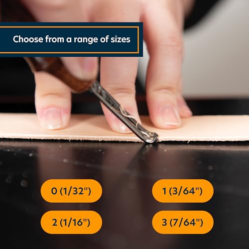 Weaver Leather Supply Leather Edger, Edge Beveler with Angled Tip for Refined Finish, Beveling Tools for Belts, Straps, and DIY Projects - size: 1/16"