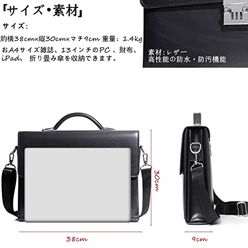 FSD.WG]Business Bag Leather Briefcase Shoulder Laptop Business Bag for Men - color: Black