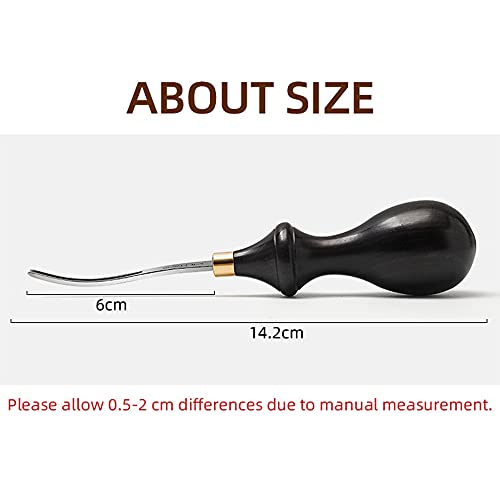 WUTA M390 Die Steel Leather Edge Beveler PRO 0.6mm 1PCS Skiving Craft Work Tools Cutter Edger Creaser Skiver Supplies Professional Design Bevelers Leathercraft Kit Ebony Handle - size: Size 1 (0.6mm) M390