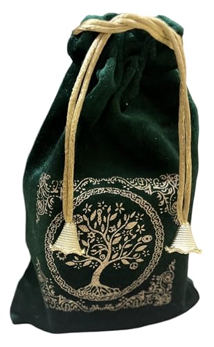 Indian Consigners Soft Velvet Pouch for Tarot, Altar, Rune, Gift, Crystal, jewelry Wrap Bags for Precious, Sacred and Spiritial Items (Green) - color: Green