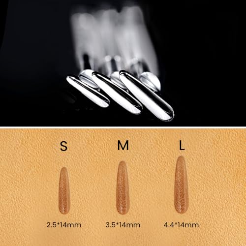 Smooth Thumb Print Leather Stamps 3Pcs Leathercraft Stamping Tool 304 Stainless Steel Carving Set for Craft DIY