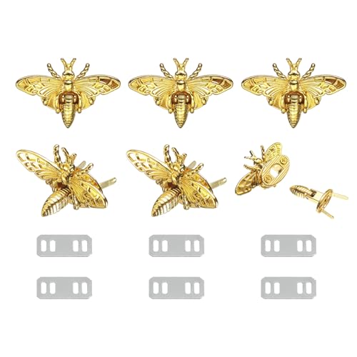 uxcell Bee Turn Lock Clasp, Zinc Alloy Closures Lock Fasteners Purse Twist Clip Clasp for Handbag Leather Bag Making - color: Gold