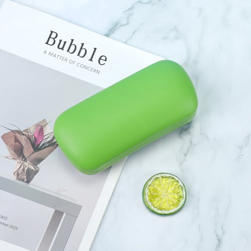 PERFECTSIGHT Sunglasses Case, Large Hard Shell Glasses Case, Cute PU Leather Protective Eyeglasses Case for Women Men - color: Green