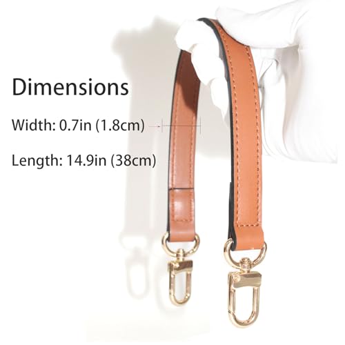 Leather Handbag Strap, Suitable for Changing Shoulder Straps on L V Handbags and Bucket Bags(Brown-W:0.7in,L：14.9in) - color: Brown-W:0.7in-L：14.9in