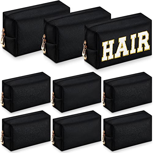 Sanwuta 9 Pcs Makeup Bags Bulk Toiletry Case,Black - color: Black