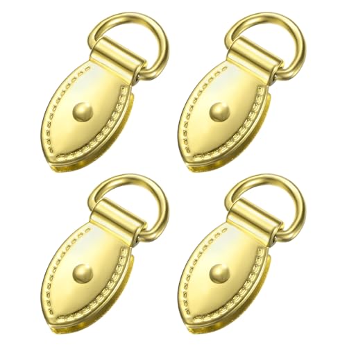M METERXITY 4-Pack Bag Side Clip Buckle, Metal Purse Suspension Clasp Leaf Shape Handbag Chain Strap Connector with D Ring for Purse/Keyring/DIY Crafts Hardware Accessories [Bright Gold] - color: Bright Gold