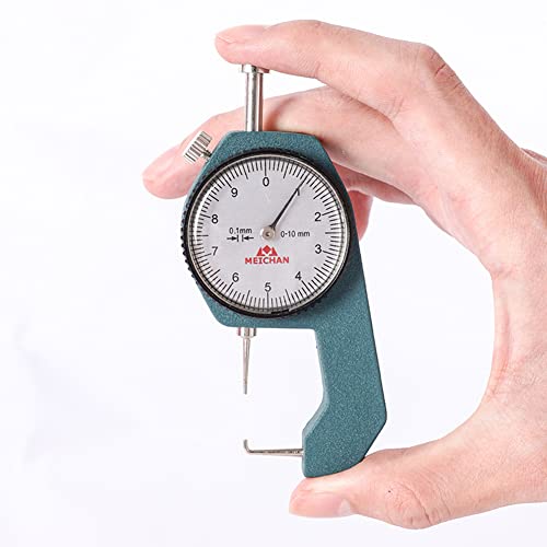 Utoolmart Dial Thickness Gauge, Flat Head Thickness, 0-10mm Tester Dial Measuring Tool for Paper Leather Cloth Paper, Film, Wire - size: C-08 0-10mm