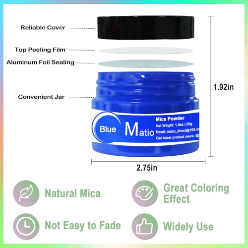 Matio Pearl White Mica Powder, 1.8oz/ 50g Pearlescent Effect Mica Powder - color: Pearl White