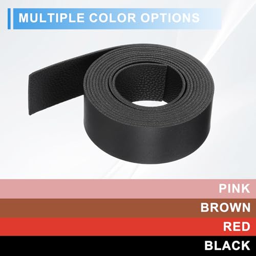 uxcell Leather Straps, 1.2 Inch Wide 79 Inch Long Soft Flat Leather Strips Cord for Craft Projects Tooling Belt Bag Making, Black - color: Black, size: 1.2 Inch Wide 79 Inch Long