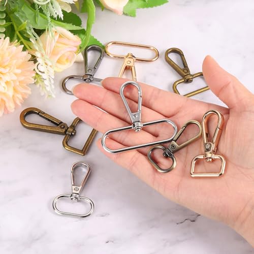 uxcell 12 Pcs Swivel Clasp Hooks, 0.39 Inch D Ring Swivel Purse Clips for Handbag, Purse Strap Hardware for Bag Making, Push Gate Lobster Clasp, Bronze - color: Bronze