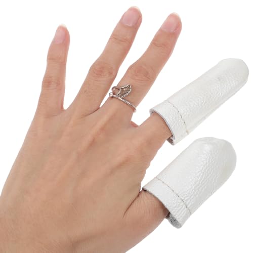 TEHAUX Felt Thimble Finger Protectors 20 Pcs Finger Cots for Sewing Knitting Embroidery Felting Breathable Soft Covers for Tips Flexible Hand Protection