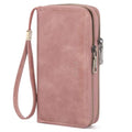 GOIACII Wristlet Wallets for Women 2 Zip Around Ladies Clutch Pink - color: Pink