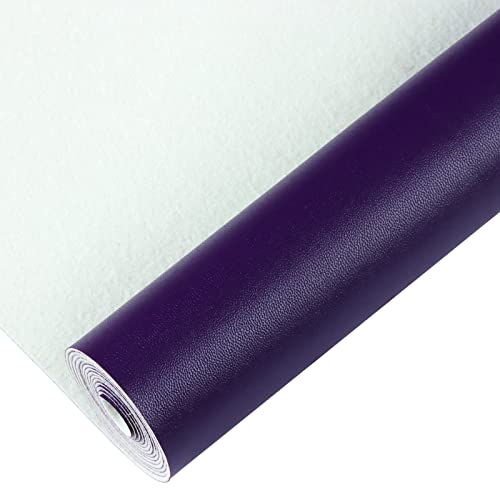 Smooth Solid Color Faux Leather Sheets Roll 12"X53" (30cmX135cm),Very Suitable for Making Crafts, Leather Earrings, Bows,Sewing (Purple) - color: Purple