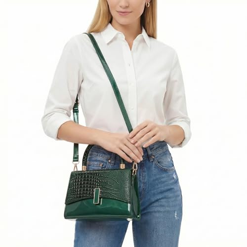 JHVYF Women Small Crossbody Bags Shoulder Bag Classic Satchel Handbags Ladies Cute Purses Satchels bag mini purse for women - color: Deep Green