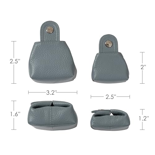 Cockatoo Genuine Leather Coin Pouch Change Holder, Mini Snap Pocket Wallet for Men Women (Cobra, Set of L&S) - color: Cobra, size: Set (Large & Small)