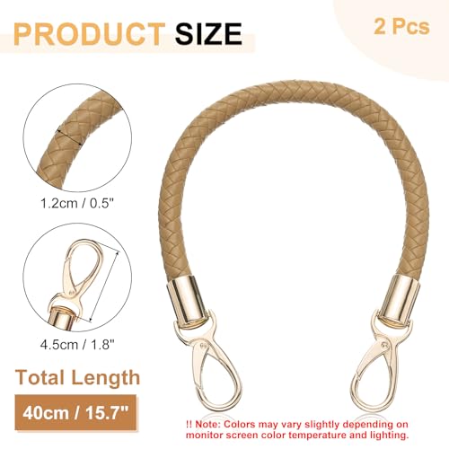 uxcell 2 Pcs Leather Purse Strap, 15.7 Inch PU Leather Braided Purse Replacement Shoulder Strap for Handbags with Buckle for DIY Handbag Purse Making, Beige - color: Beige