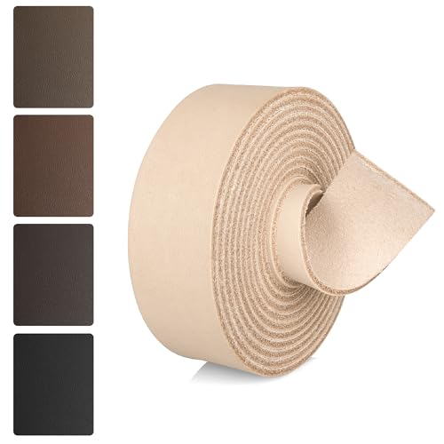 JinRuiKJ Leather Blank Belt Full Grain Leather Strap - 1 Inch Wide 72 Inches Long Vegetable Tanned Leather Strips - Ideal for DIY Leather Belts, Tooling, Crafting & Stamping - color: Vegetable Tanned, size: 1''x72'' (2.5x182cm)