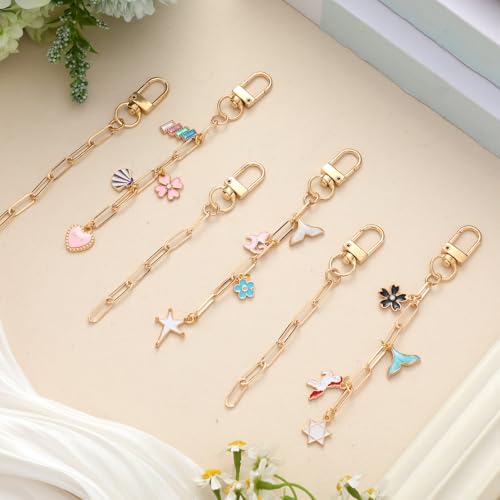 Liliaafar 100 Set Keychain Making Kit Metal Keychain Clips with Key Ring Swivel Snap Hook Lobster Claw Clasps and Extender Chain Bulk for DIY Craft Supplies Jewelry Bags Accessories Gift (Gold) - color: Gold