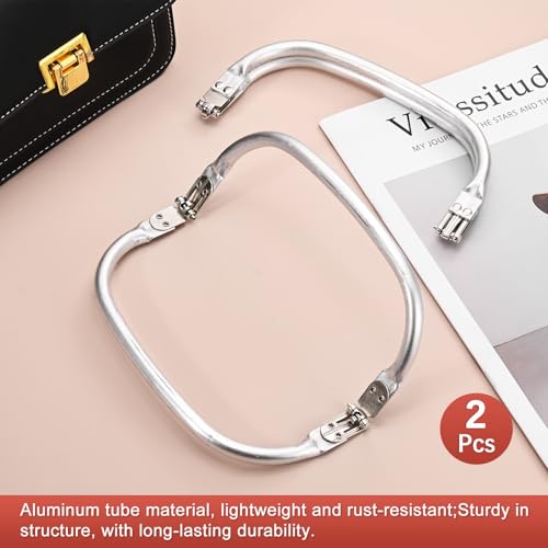 TIXIPEM 7.5IN Metal Purse Frame [2PCS] - Arc Rectangle Frame Kiss Lock Clasp Use for DIY Purse Handle Making Supplies & Sewing Bag Clutch Crafts - [Silver Tone] Bag Hardware Replacements - color: Silver Tone, size: 7.5IN