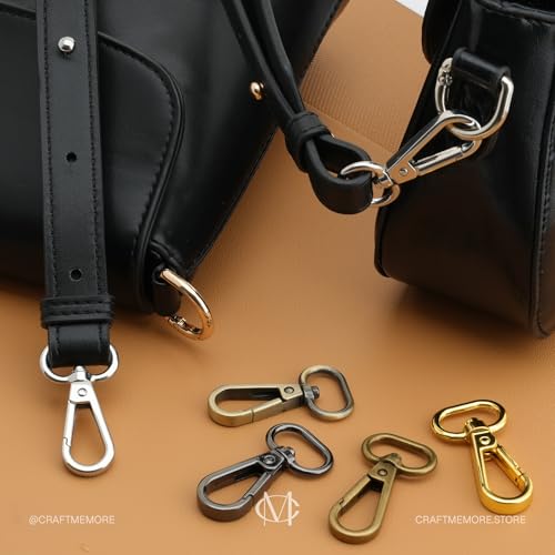 CRAFTMEMORE 10 Sets Gold Finish Snap Hook Lobster Clasp Swivel Push Gate Fashion Clip with D Ring Craft FSD1 (3/4 Inch) - color: Gold, size: 3/4 inch