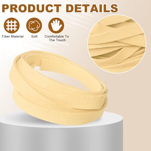 uxcell 10Pcs 1 Yard 10mm Wide Flat Leather String Cord, 1.4mm Thick Craft Suede Strap Braiding Lacing Strips Rope for DIY Leather Crafts Necklace Bracelet Collars Belts, Beige - color: Beige