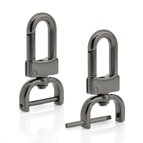 CRAFTMEMORE 2pcs Detachable Snap Hook Swivel Clasp w/Screw Bar VT99 Bag Strap Hardware Replacement (3/4 Inch, Gunmetal) - color: Gunmetal, size: 3/4 Inch