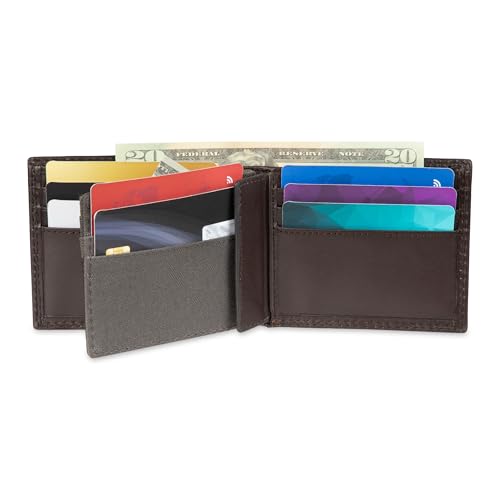 Dickies Men's RFID Everyday Leather Bifold Chain Wallet Black - color: Brown Slimfold