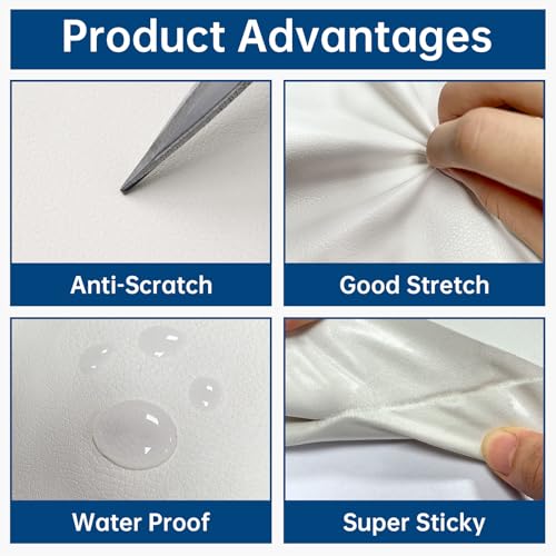 Leather Repair Patches, Self Adhesive Vinyl for Couches Furniture - color: White, size: 3.5X79 inch