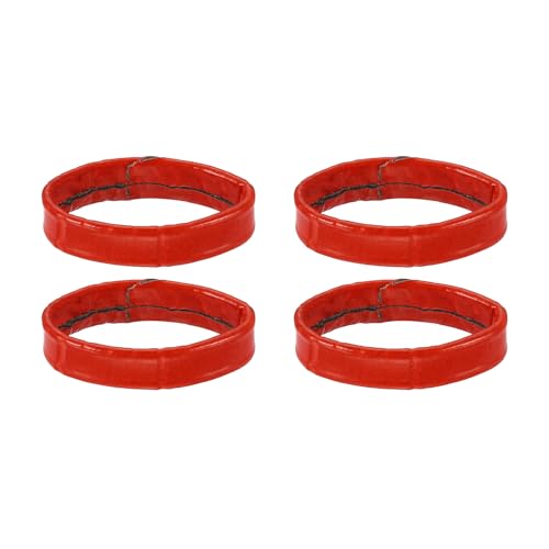 HARFINGTON Leather Watch Band Loops Replacement Watch Strap Holder Retainer Wristwatch Strap Fastener Rings for Wristband - color: Red, size: 18mm