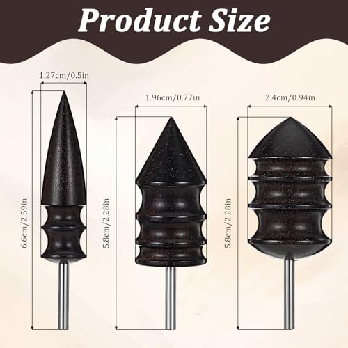 3Pcs Leather Burnishing Tip,3 Style Leather Burnisher Bit for Rotary Tool