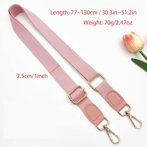 Adjustable Solid Color Purse Strap, 1inch Crossbody Strap Replacement for Women Men - color: Brown