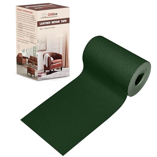 ONine Leather Repair Patch，Leather Repair Tape, 3 x 60 inches Leather Repair Patch for Furniture,Vinyl Repair kit，Leather Couch Patch，for Sofas, Furniture(Blackish Green-Litchi Grain) - color: Blackish Green-Litchi Grain, size: 3 x 60 inches