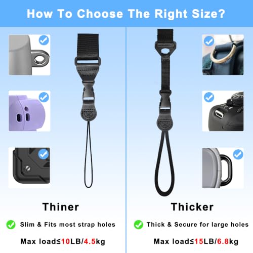 TIMISM Universal Replacement Shoulder Strap with Thicker Lanyard, Black | 59” Adjustable Removable Crossbody Strap, Sturdy Nylon Strap for Tablet iPad Case, Camera, Messenger Bag - size: 1 Strap with Thick Connector