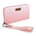 Wrangler Pink Wristlet Wallets Women Large Phone RFID Wallets, Card Cases & Money Organizers Ladies Female Travel Clutch Wallet Large Capacity Cash Credit Card Wallet with Smooth Zipper - color: Gradient Pink