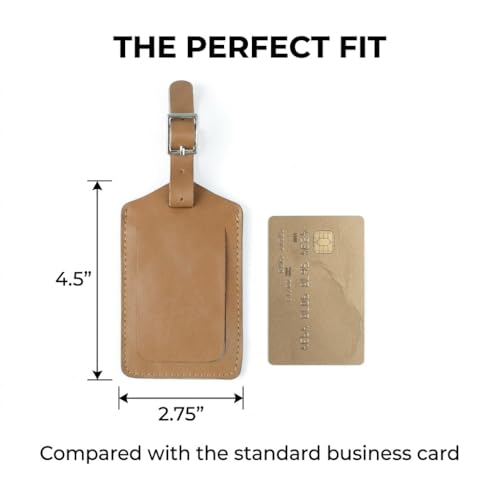 Genuine Leather Luggage Tags & Bag Tags 2 Pieces Set - color: Apricot
