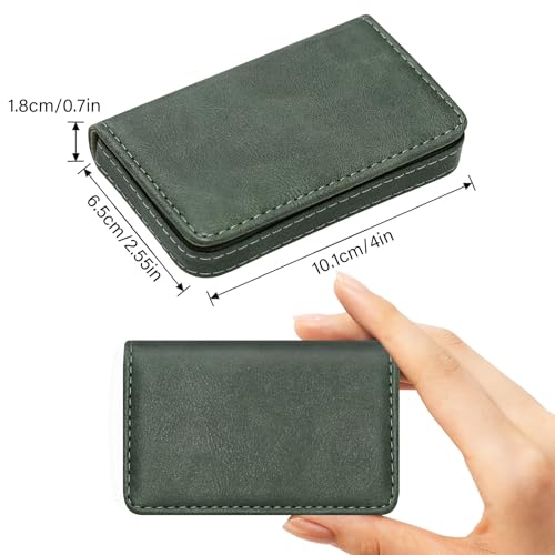 AI-DEE RFID Blocking Wallet - Minimalist Leather Business Credit Card Holder (12-Green) - color: 12-Green