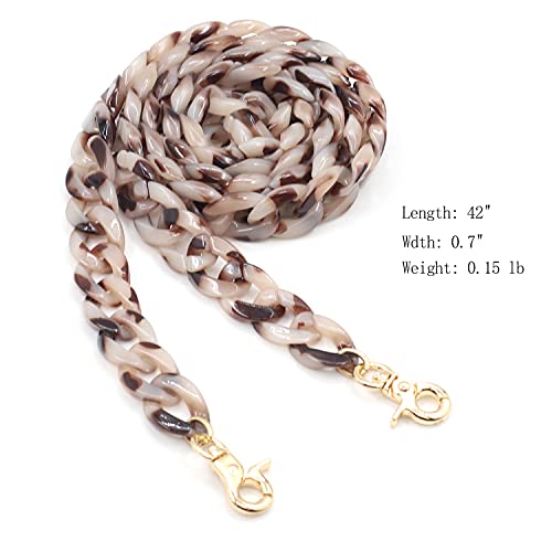 Aumey Clear White Black Brown Acrylic Chain Clutch Purse Strap Handles Bag Handbag Purse Replacement Chains 40 Inches - color: multicolored3