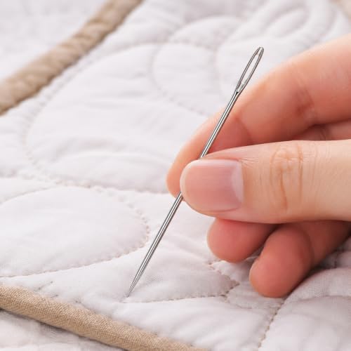 25Pcs Extra Long Sewing Needles with 4 Needle Threaders Hand Sewing Needles