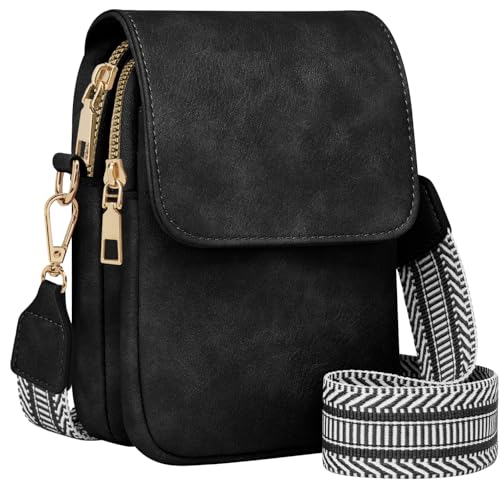 Fashion Small Crossbody Bags for Women Trendy Designer Cell Phone Purses - color: Black